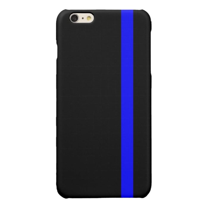 The Symbolic Thin Blue Line on Black Glossy iPhone 6 Plus Case