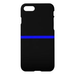 The Symbolic Thin Blue Line on Solid Black iPhone 7 Case