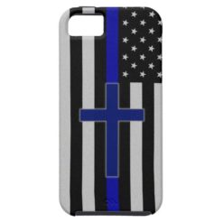 Thin Blue Line Cross - Blue iPhone 5 Case