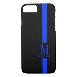 Thin Blue Line Custom Monogram iPhone 7 Case