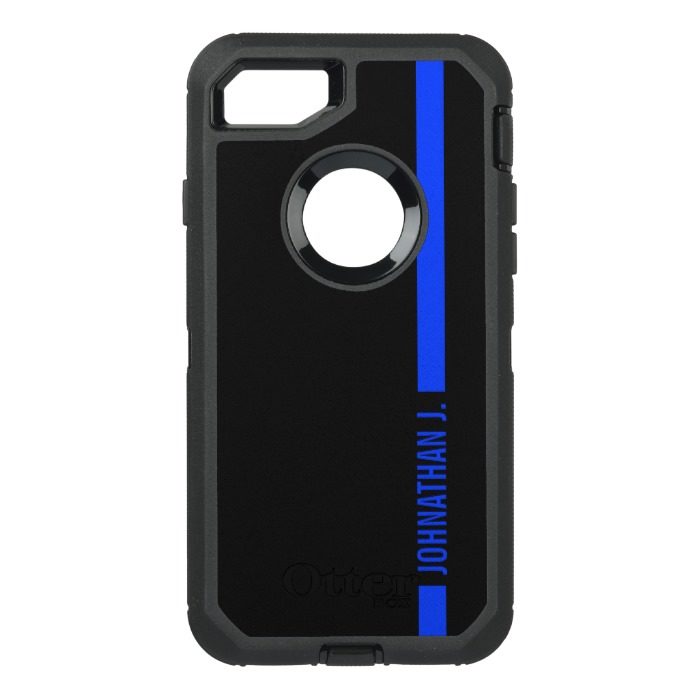 Thin Blue Line Serviceman Name OtterBox Defender iPhone 7 Case