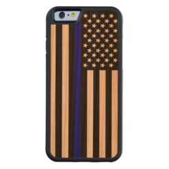 Thin Blue Line.flag USA Carved Cherry iPhone 6 Bumper