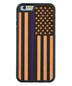 Thin Blue Line.flag USA Carved Cherry iPhone 6 Bumper