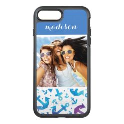 Tie Dye Anchor Pattern | Your Photo & Name OtterBox Symmetry iPhone 7 Plus Case