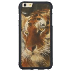Tiger 3d artworks Carved maple iPhone 6 plus bumper