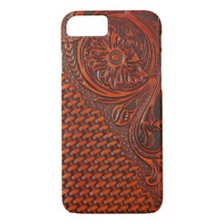 Tooled leather iPhone 7 case