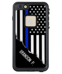 Torn Out Look Police Flag Custom Name LifeProof? FR?? iPhone 6/6s Plus Case