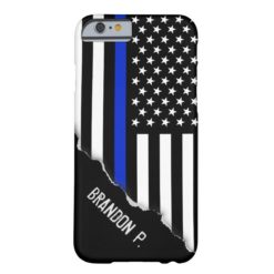 Torn Out Look Thin Blue Line American Flag Barely There iPhone 6 Case