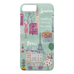 Travel map London Paris | iPhone 7 plus Case