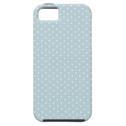 Trendy Cute Girly Blue White Polka Dots Pattern iPhone SE/5/5s Case