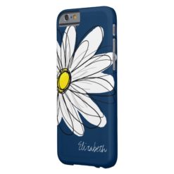 Trendy Daisy Floral Illustration Custom name Barely There iPhone 6 Case
