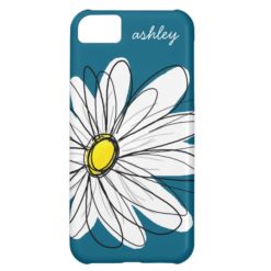 Trendy Daisy Floral Illustration - blue and yellow Case For iPhone 5C