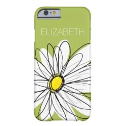 Trendy Daisy Floral Illustration - lime and yellow Barely There iPhone 6 Case