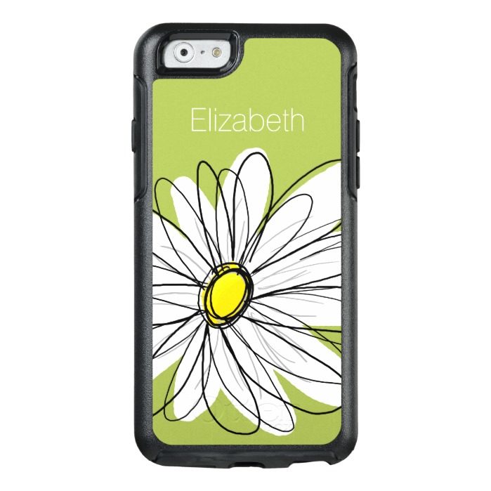 Trendy Daisy Floral Illustration - lime and yellow OtterBox iPhone 6/6s Case