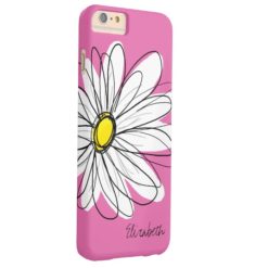 Trendy Daisy Floral Illustration - pink yellow Barely There iPhone 6 Plus Case