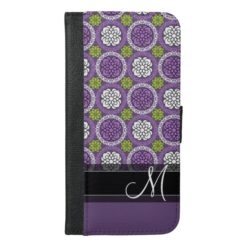 Trendy Floral Pattern - Orchid and Lime Green iPhone 6/6s Plus Wallet Case