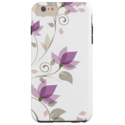 Trendy Purple Abstract Floral Tough iPhone 6 Plus Case