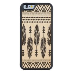 Tribal Feather Maple Wood iPhone 6 Case