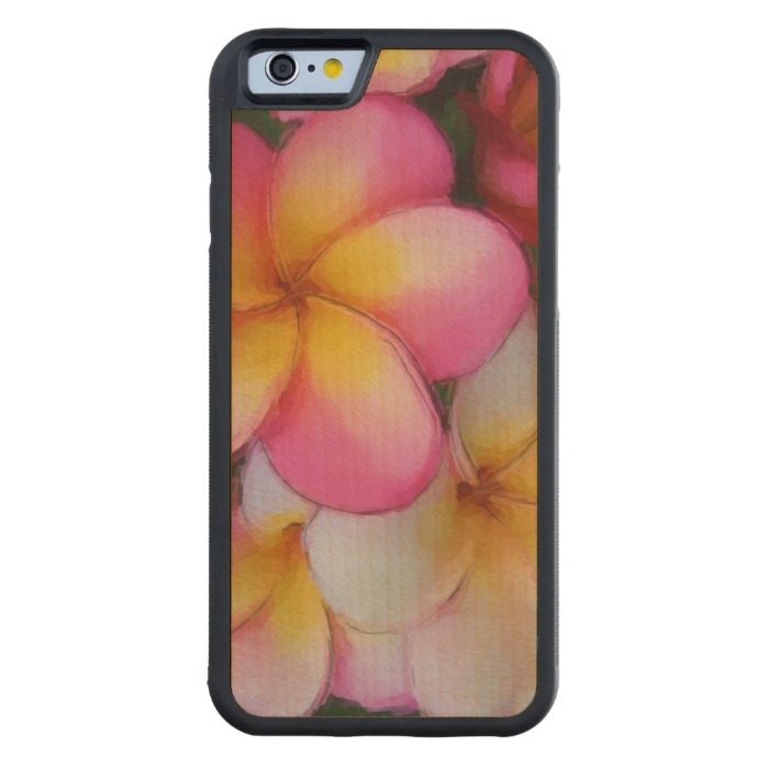 Tropical Frangipani Plumeria Beach Flowers Carved Maple iPhone 6 Bumper Case