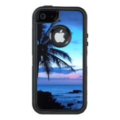 Tropical Island Pretty Pink Blue Sunset Photo OtterBox Defender iPhone Case