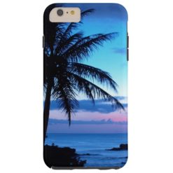 Tropical Island Pretty Pink Blue Sunset Photo Tough iPhone 6 Plus Case