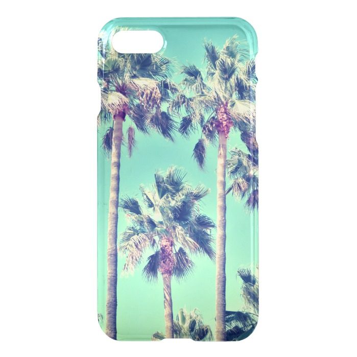 Tropical Vintage Palms against a Teal Sky iPhone 7 Case