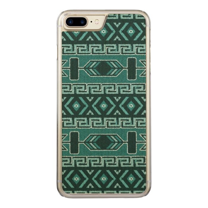 Turquoise And Black Aztec Pattern Phone Carved iPhone 7 Plus Case