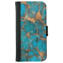 Turquoise Stone Background iPhone 6/6s Wallet Case