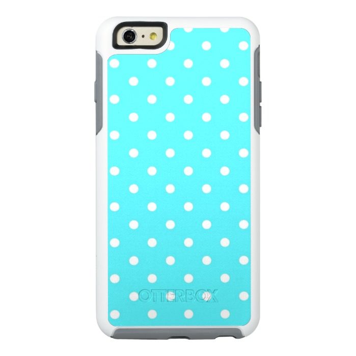 Turquoise and White Polka Dots Otterbox Case