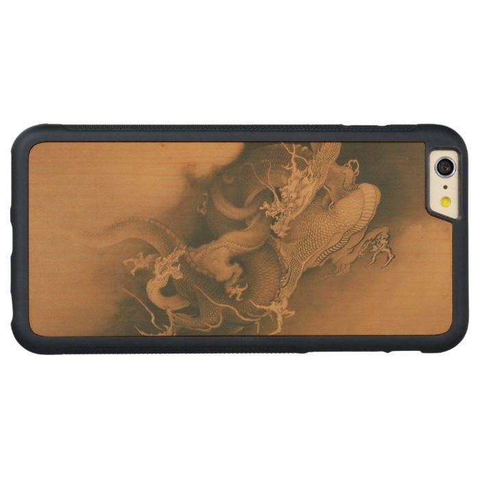 Two Dragons in Clouds Vintage Carved Maple iPhone 6 Plus Bumper