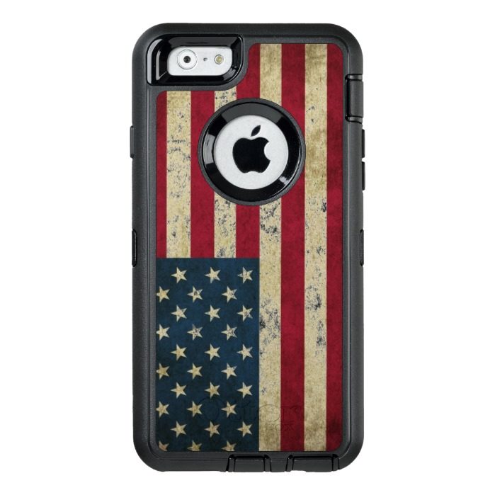 USA Flag Grunge OtterBox Defender iPhone Case
