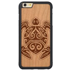 Uhane u?i Honu Wood Hawaiian Turtle Carved Cherry iPhone 6 Plus Bumper Case