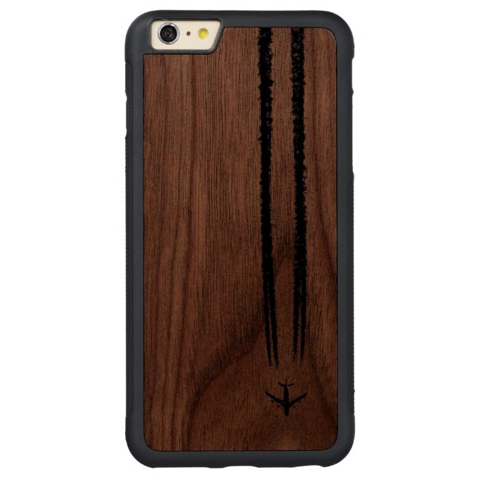 Up in the Sky/Jet Airplane/Pilot Gifts Carved Walnut iPhone 6 Plus Bumper