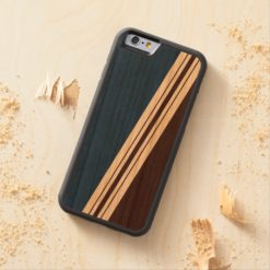 Varied Width Stripes Wood iPhone Carved Cherry iPhone 6 Bumper