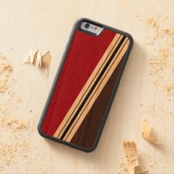 Varied Width Stripes Wood iPhone Carved Cherry iPhone 6 Bumper Case