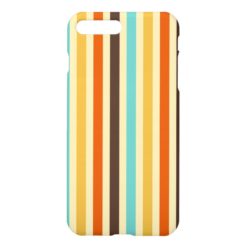 Vertical Stripes Retro Colors Blue Yellow Red iPhone 7 Plus Case