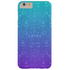 Vibrant Blue and Teal Fancy Damask Pattern Barely There iPhone 6 Plus Case