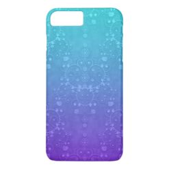 Vibrant Blue and Teal Fancy Damask Pattern iPhone 7 Plus Case