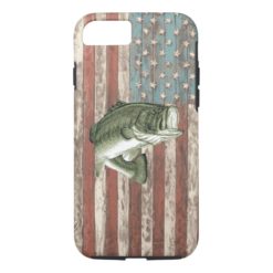Vintage America Flag Bass Fishing Case