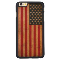 Vintage American Flag Carved Cherry iPhone 6 Plus Slim Case