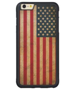 Vintage American Flag Carved Maple iPhone 6 Plus Bumper Case