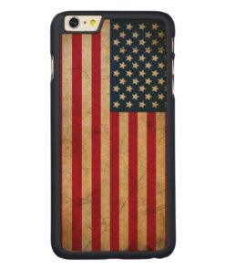 Vintage American Flag Carved Maple iPhone 6 Plus Case