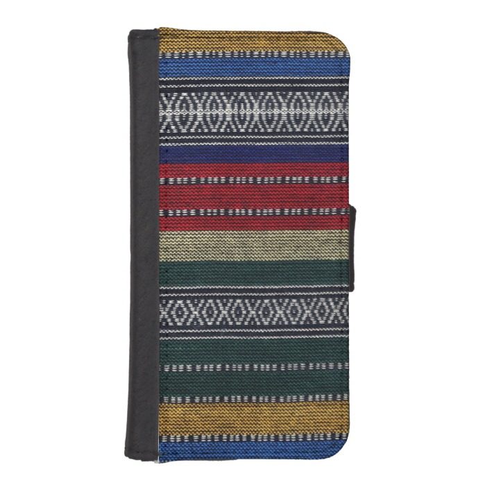 Vintage Aztec Tribal Andes Pattern Fabric Look iPhone SE/5/5s Wallet