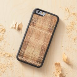 Vintage Aztec Tribal Wood Carved Maple iPhone 6 Bumper