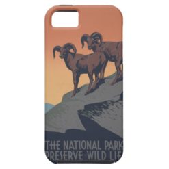 Vintage Bighorn Sheep Wildlife Poster iPhone SE/5/5s Case