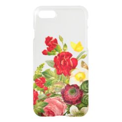 Vintage Botanical Floral Rose Clear iPhone 7 Case