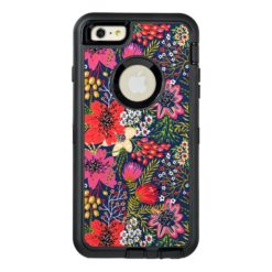 Vintage Bright Floral Pattern Fabric OtterBox Defender iPhone Case