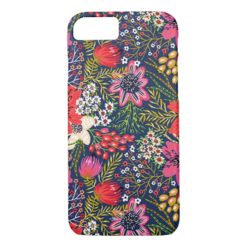 Vintage Bright Floral Pattern Fabric iPhone 7 Case