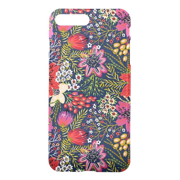 Vintage Bright Floral Pattern Fabric iPhone 7 Plus Case