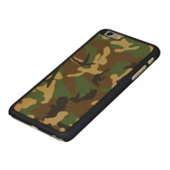 Vintage Camouflage Pattern Carved Maple iPhone 6 Plus Case